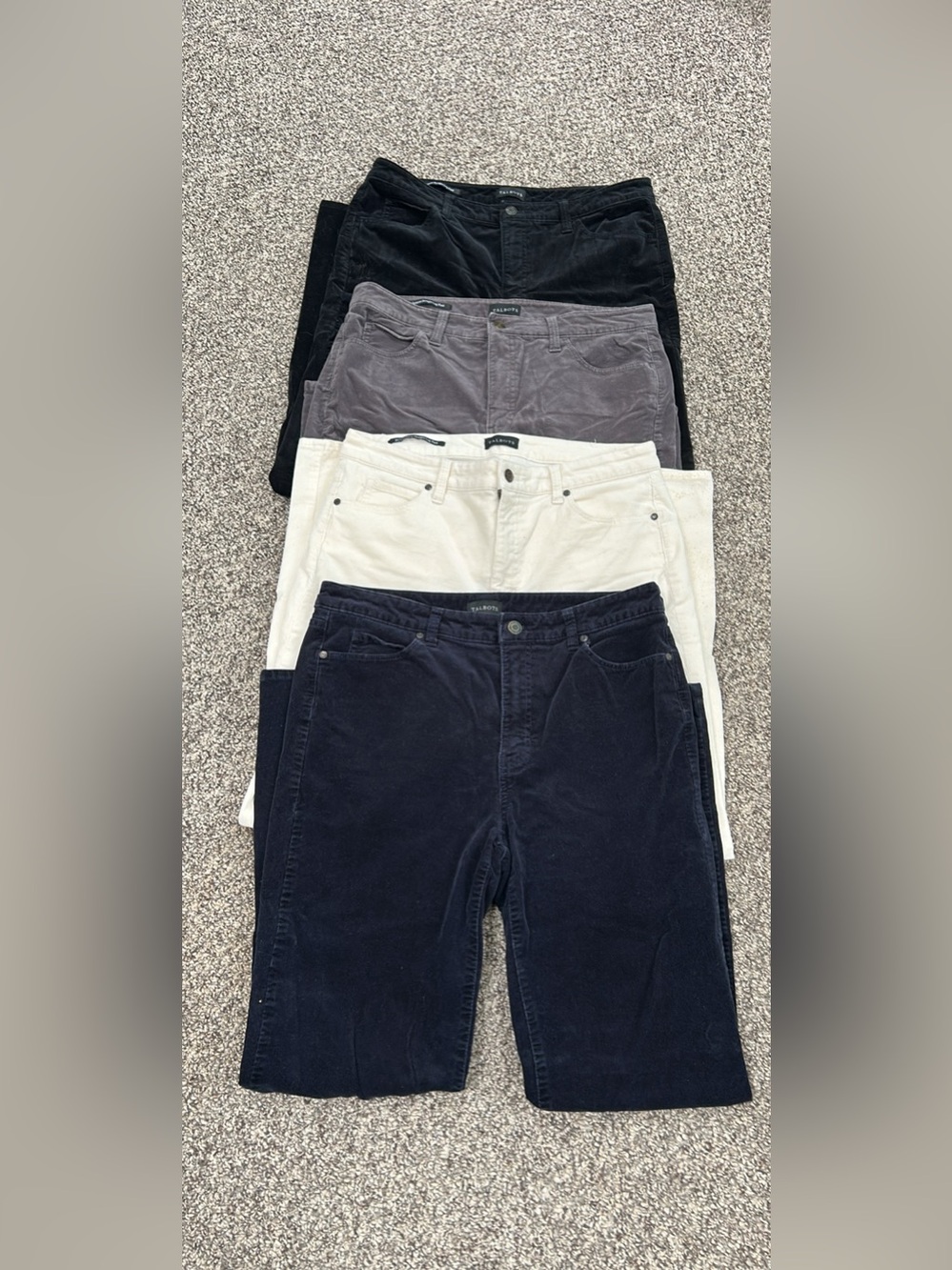 Talbots Straight-Leg Corduroy Pants Set - Black, Gray, Cream, Navy